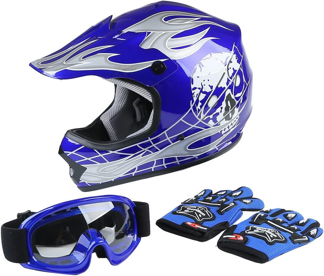 DOT Certified Youth/Kids Motorcycle Helmet with Accessories 