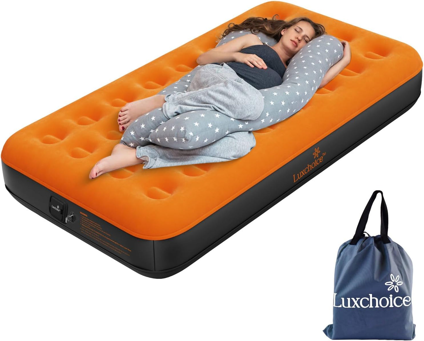 Twin Air Mattress with Built-In Rechargeable Pump 