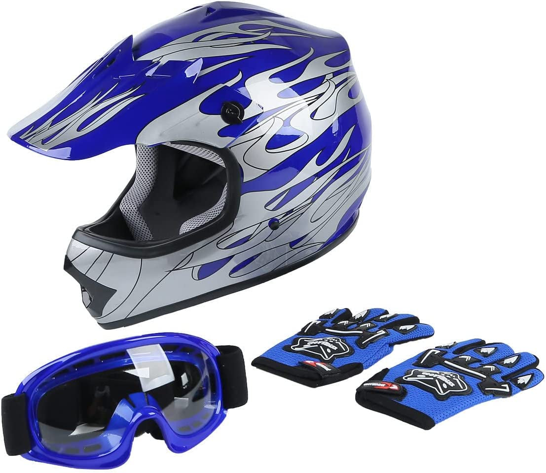 DOT Certified Youth/Kids Motorcycle Helmet with Accessories 