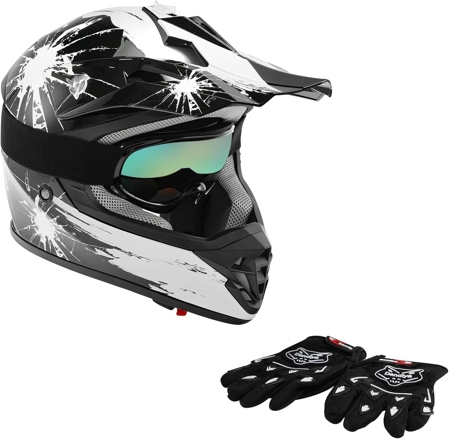 DOT Certified Youth/Kids Motorcycle Helmet with Accessories 