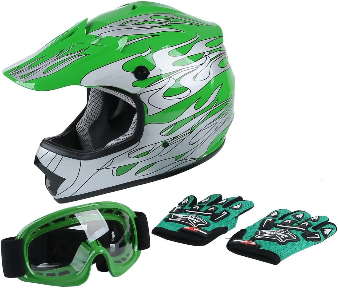 DOT Certified Youth/Kids Motorcycle Helmet with Accessories 