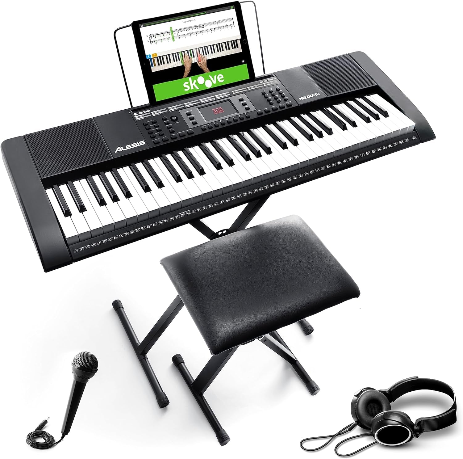 Portable 61 Key Keyboard for Beginners with Accessories