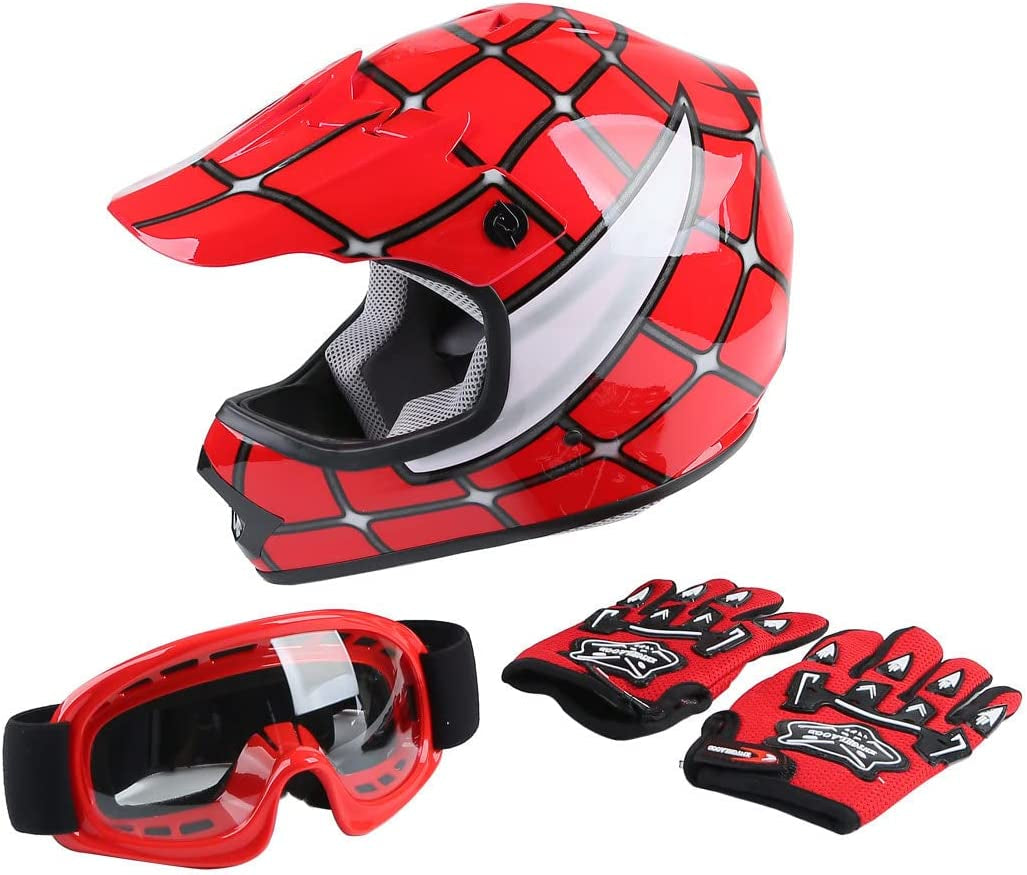 DOT Certified Youth/Kids Motorcycle Helmet with Accessories 