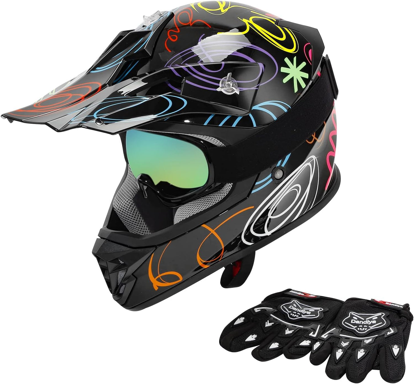 DOT Certified Youth/Kids Motorcycle Helmet with Accessories 