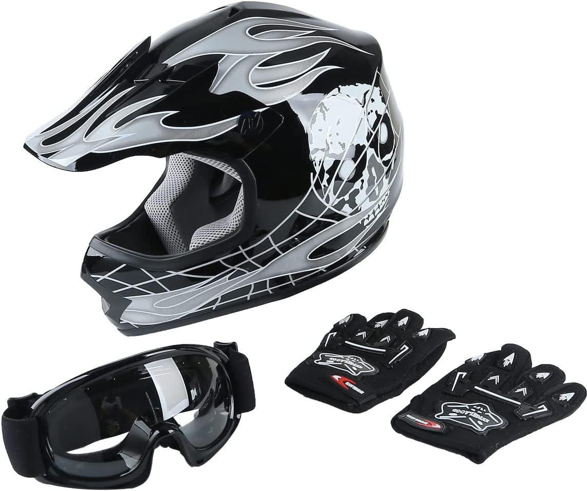 DOT Certified Youth/Kids Motorcycle Helmet with Accessories 