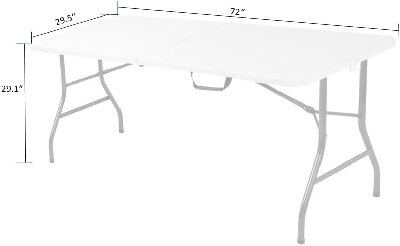 6 Ft. Fold-In-Half Banquet Table W/Handle