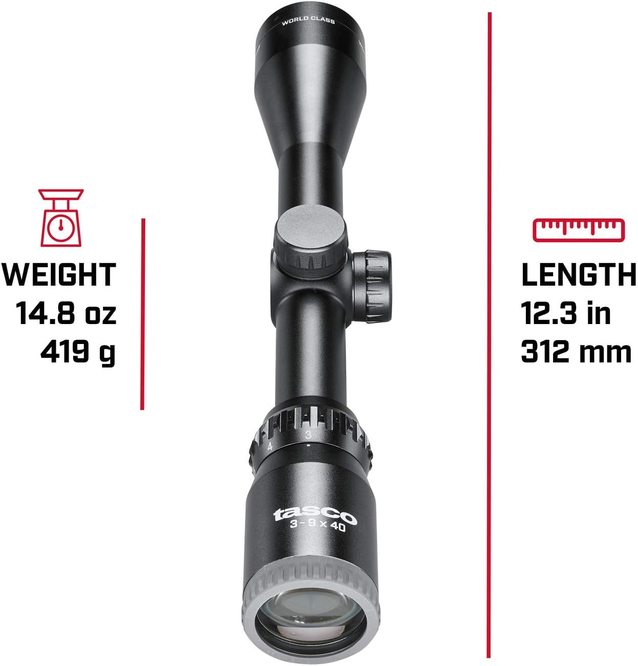 3-9X40mm Rifle Scope with Rings 