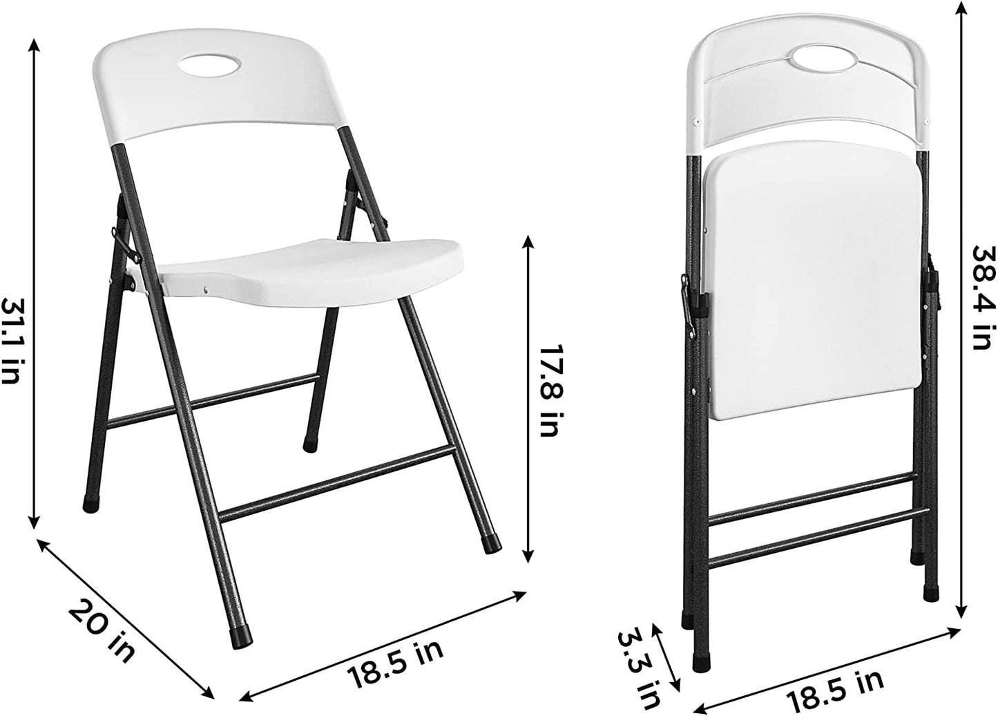 Solid Resin Folding Chair (Pack of 4)