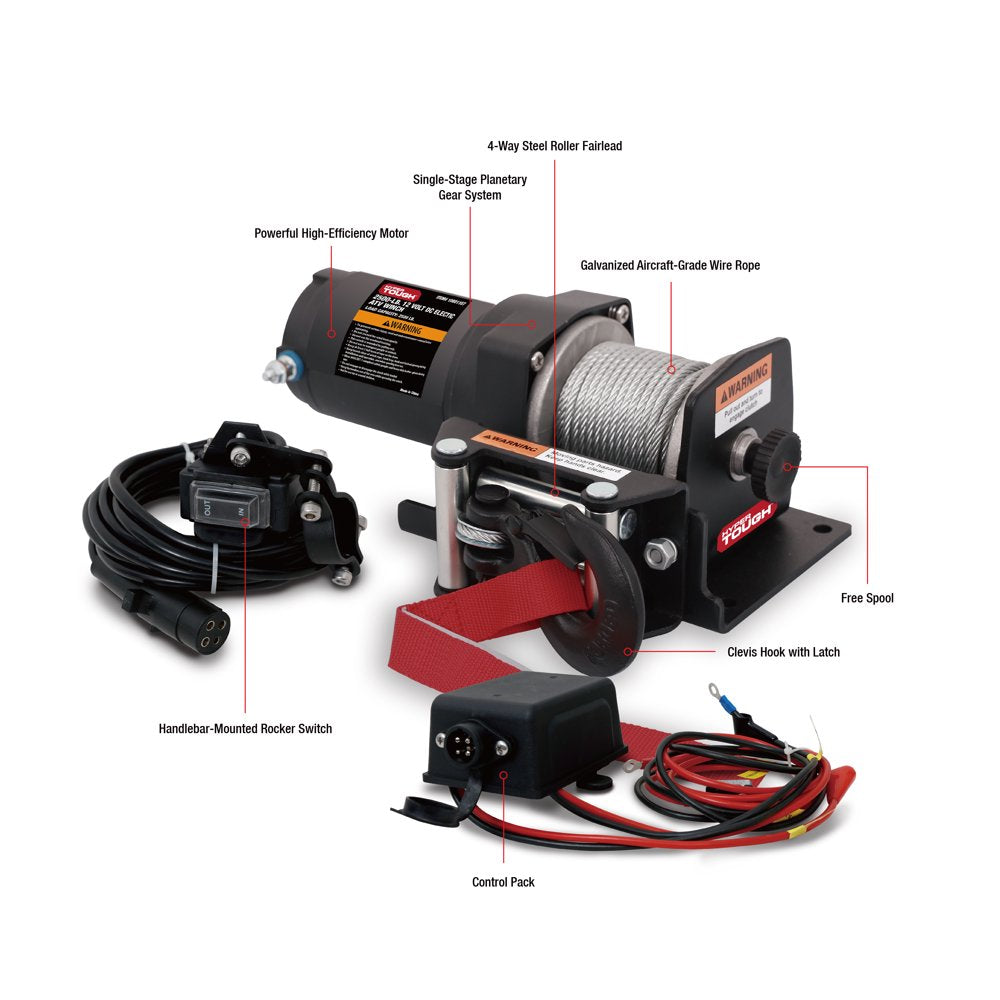 2500 Lb. 12V DC Electric ATV Winch 