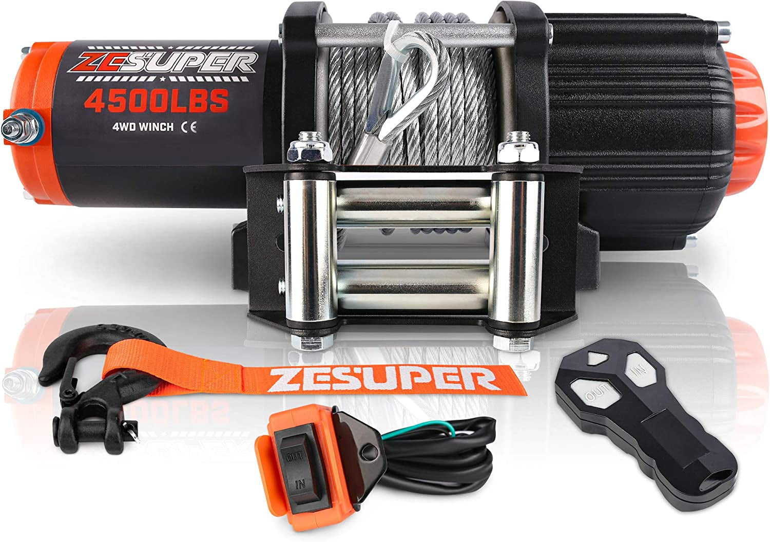 4500 Lb. Waterproof ATV/UTV Winch with Steel Cable 