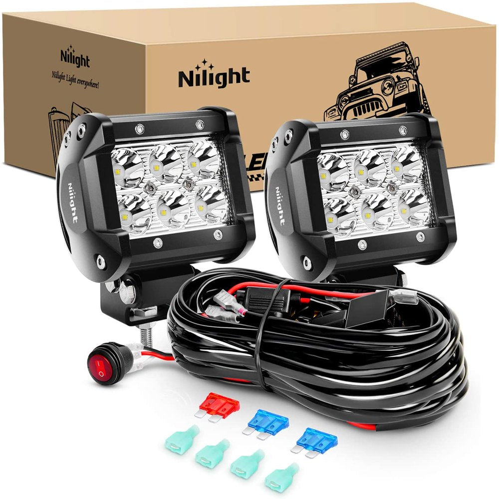 2PCS LED Light Bar Kit with Wiring Harness 