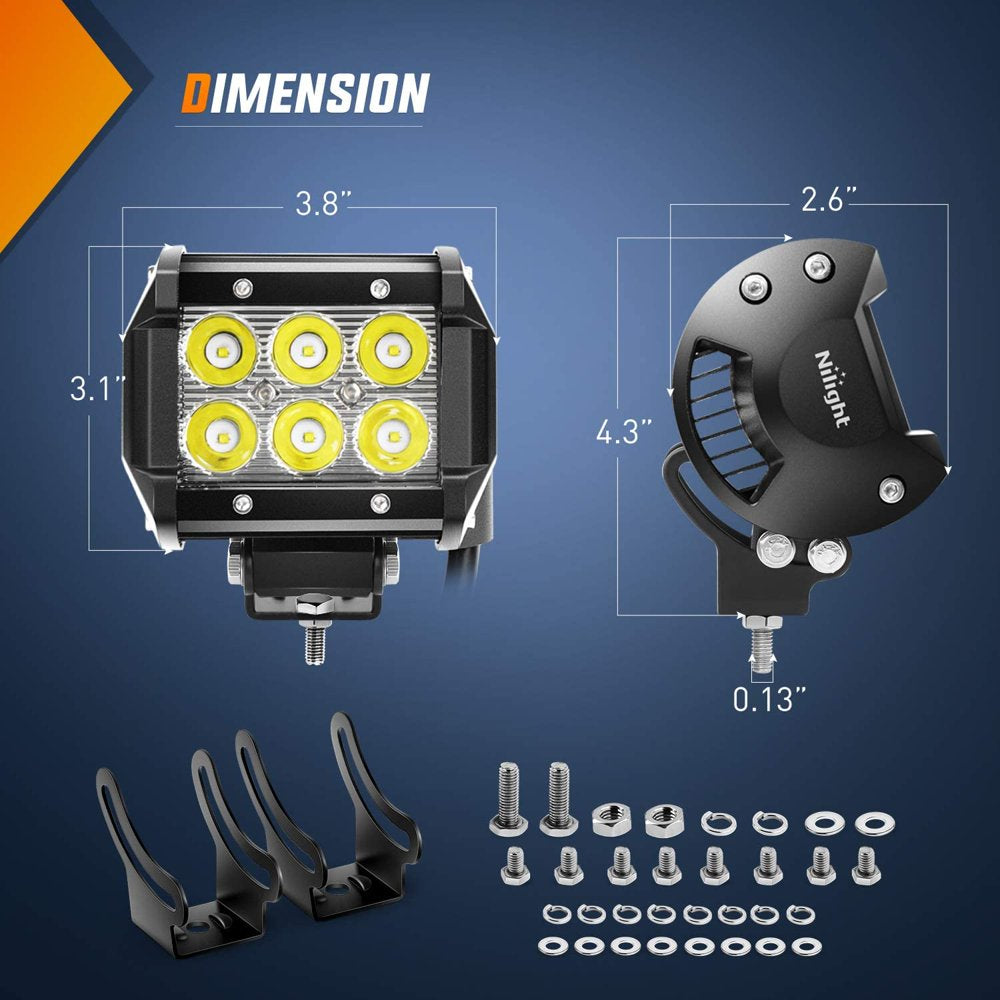 2PCS LED Light Bar Kit with Wiring Harness 