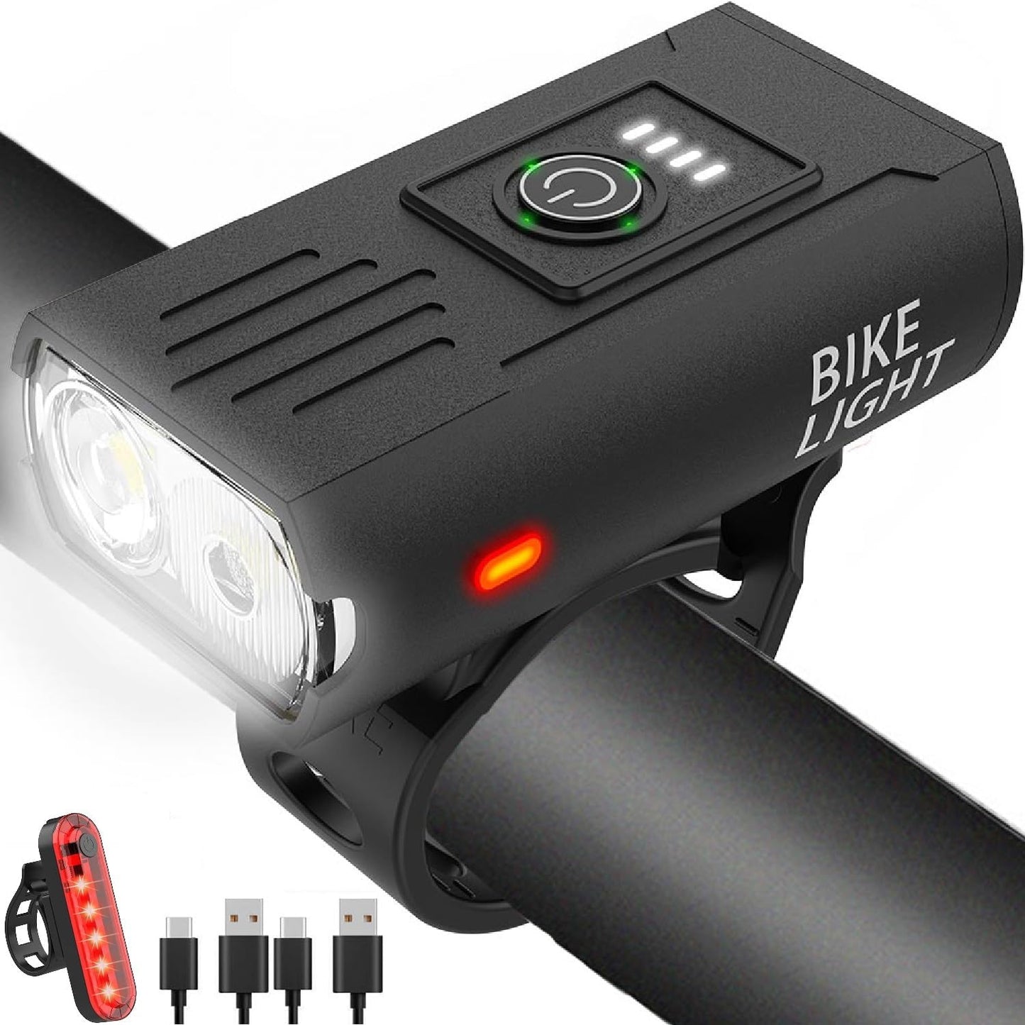 Super Bright Rechargeable Bicycle Light Kit 