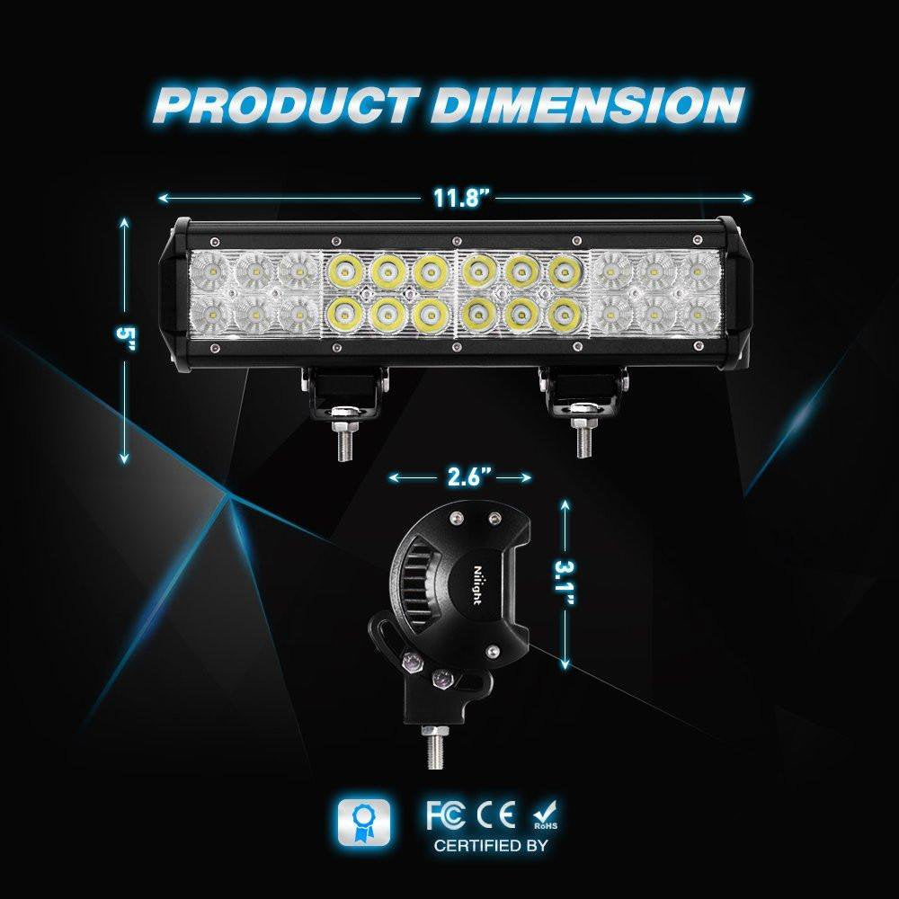 12 Inch/4Inch Led Light Bar Combo with Wiring Harness 