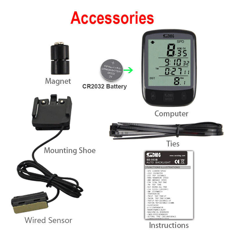 Waterproof Digital Bicycle Speedometer 