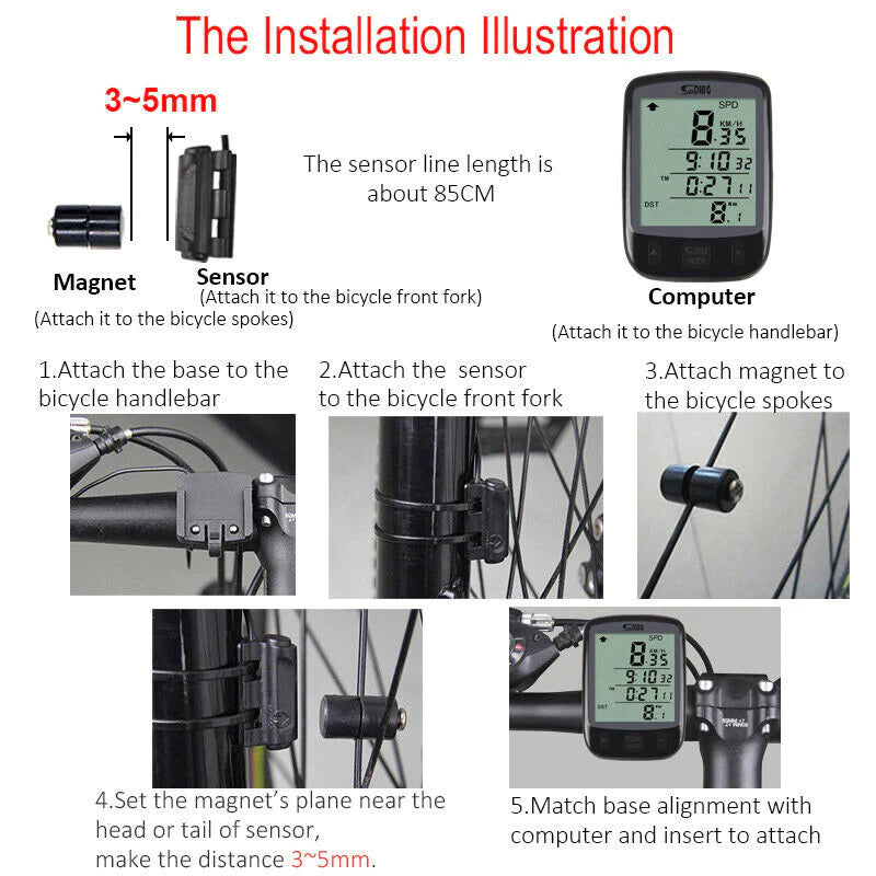 Waterproof Digital Bicycle Speedometer 